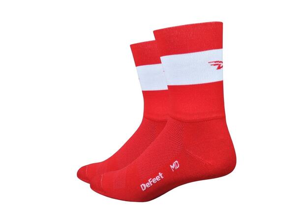 DeFeet Aireator "Team Defeet" Sokker Rød/Hvit Str.S